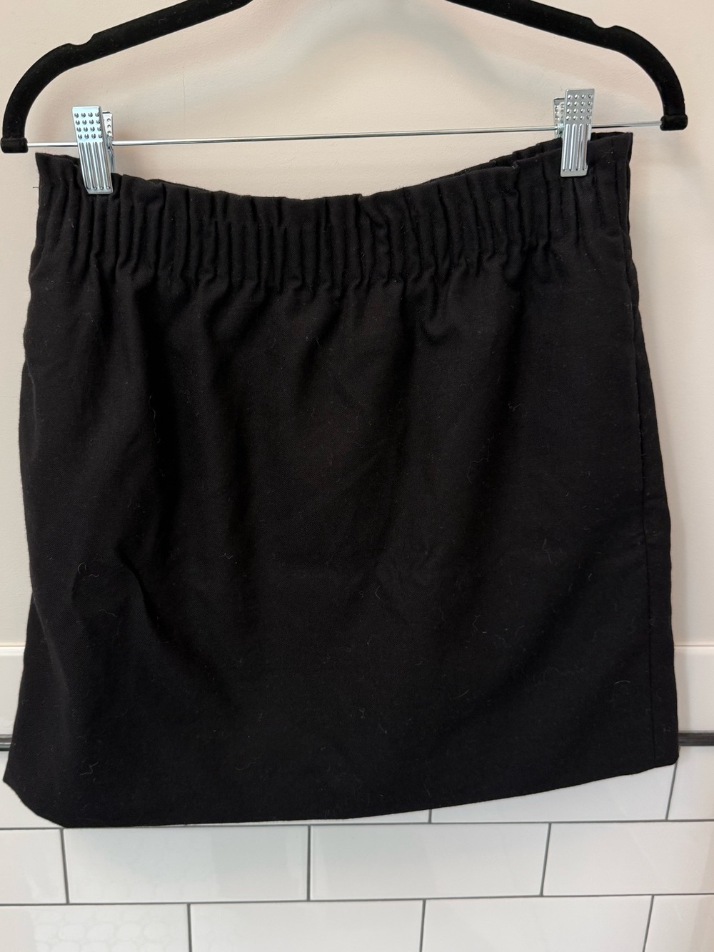 J. Crew Black Elastic-Waist Mini Skirt